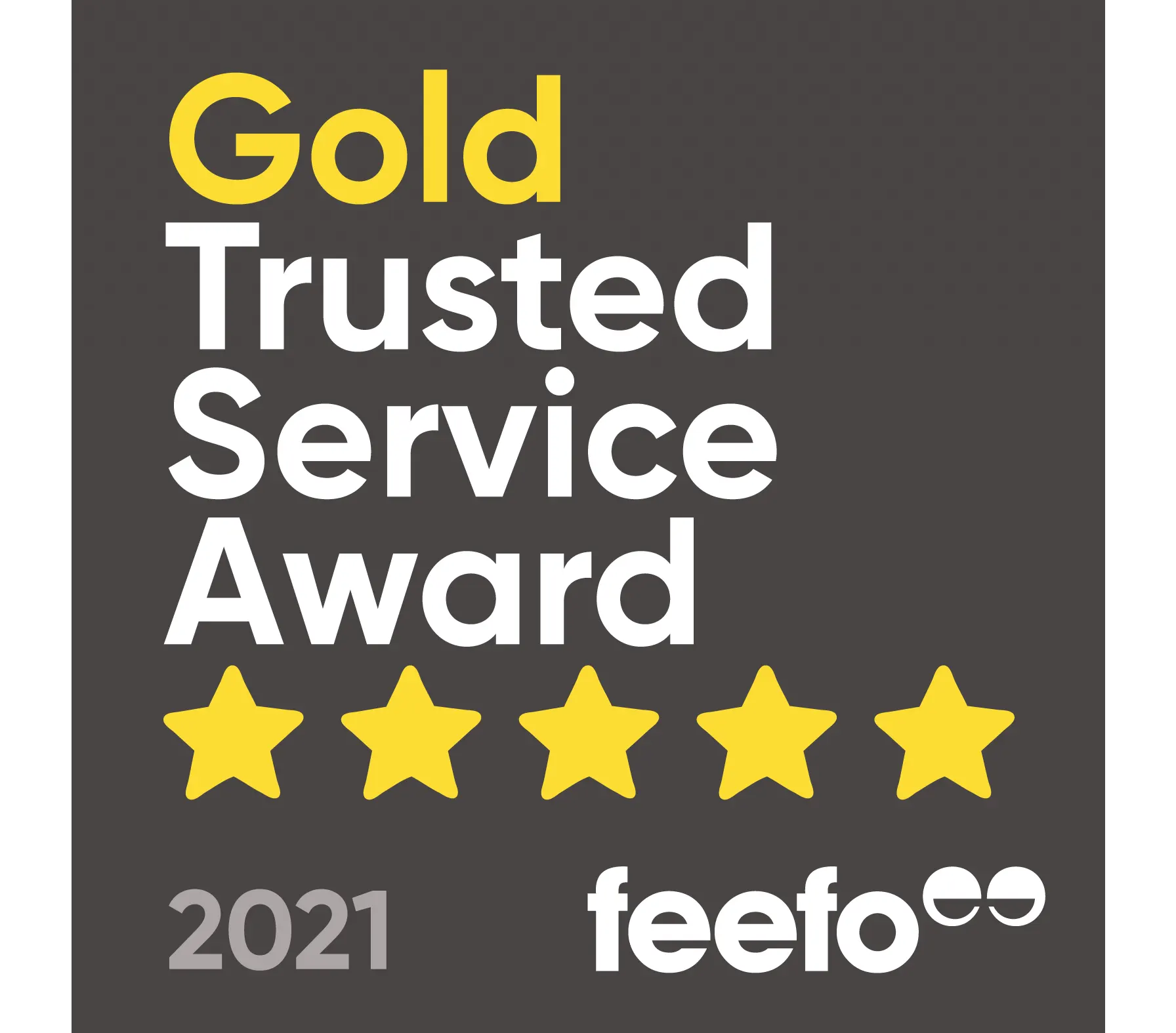 Winners of the Feefo Gold Trusted Service Award 2021